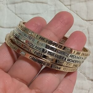 Inspirational Message Blessing Bands Bangle Bracelet Set